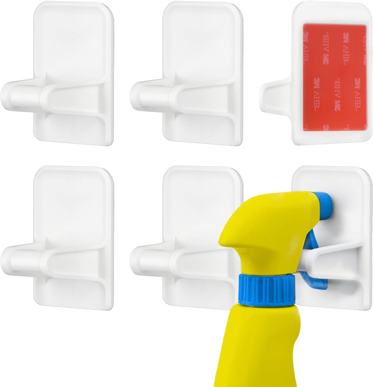 [6 Pack] Wall Mount Spray Bottle Holder to Create Storage Space Easy