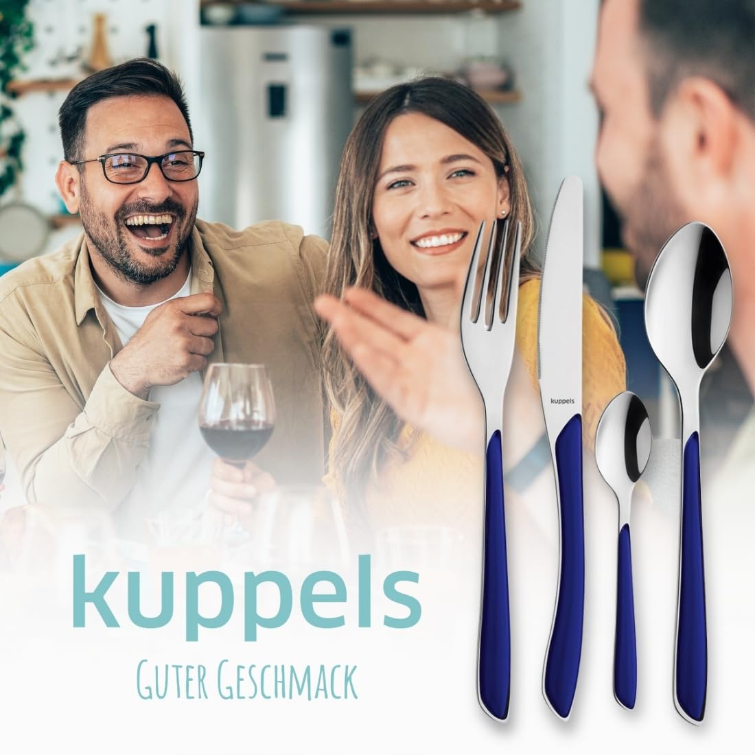 Kuppels Prisma - Set de cubiertos para 6 personas, 24 piezas de acero inoxidable pulido