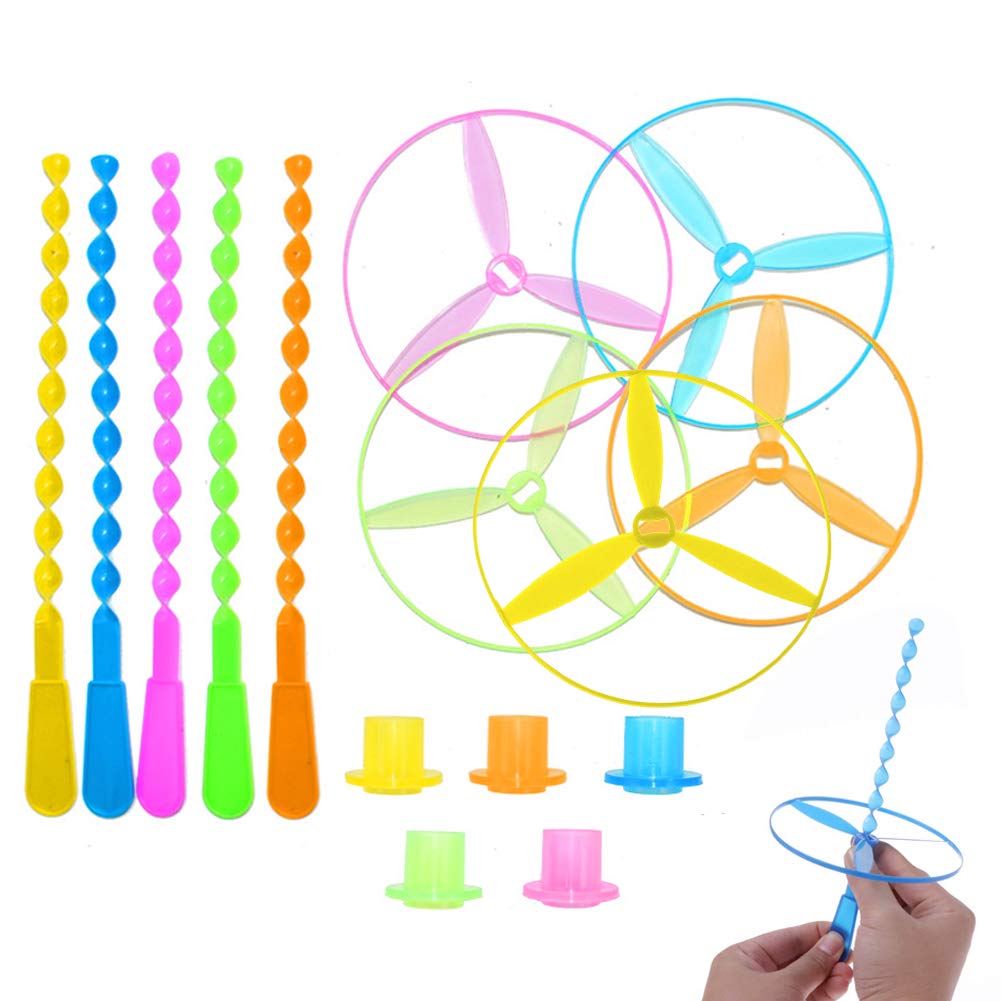EQLEF Twisty Pull String latające spodki spinning Flying Disc helikoptery zabawka zabawki edukacyjne dla dzieci styl losowy, kolor losowy