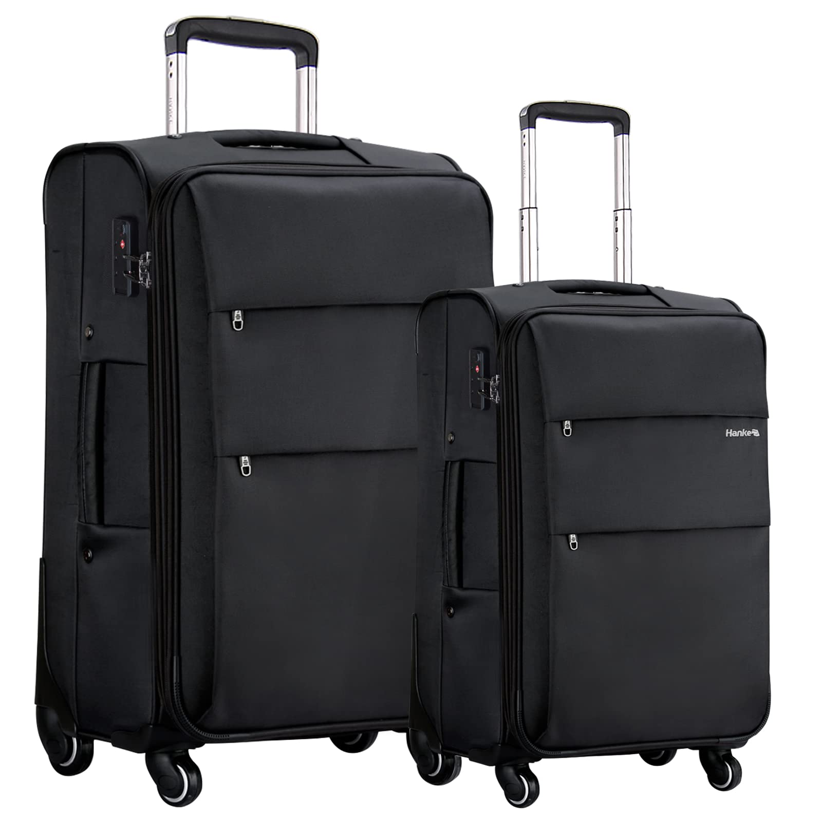Hanke 2Piece Set Softside Expandable Luggage sets with Spinner Wheels