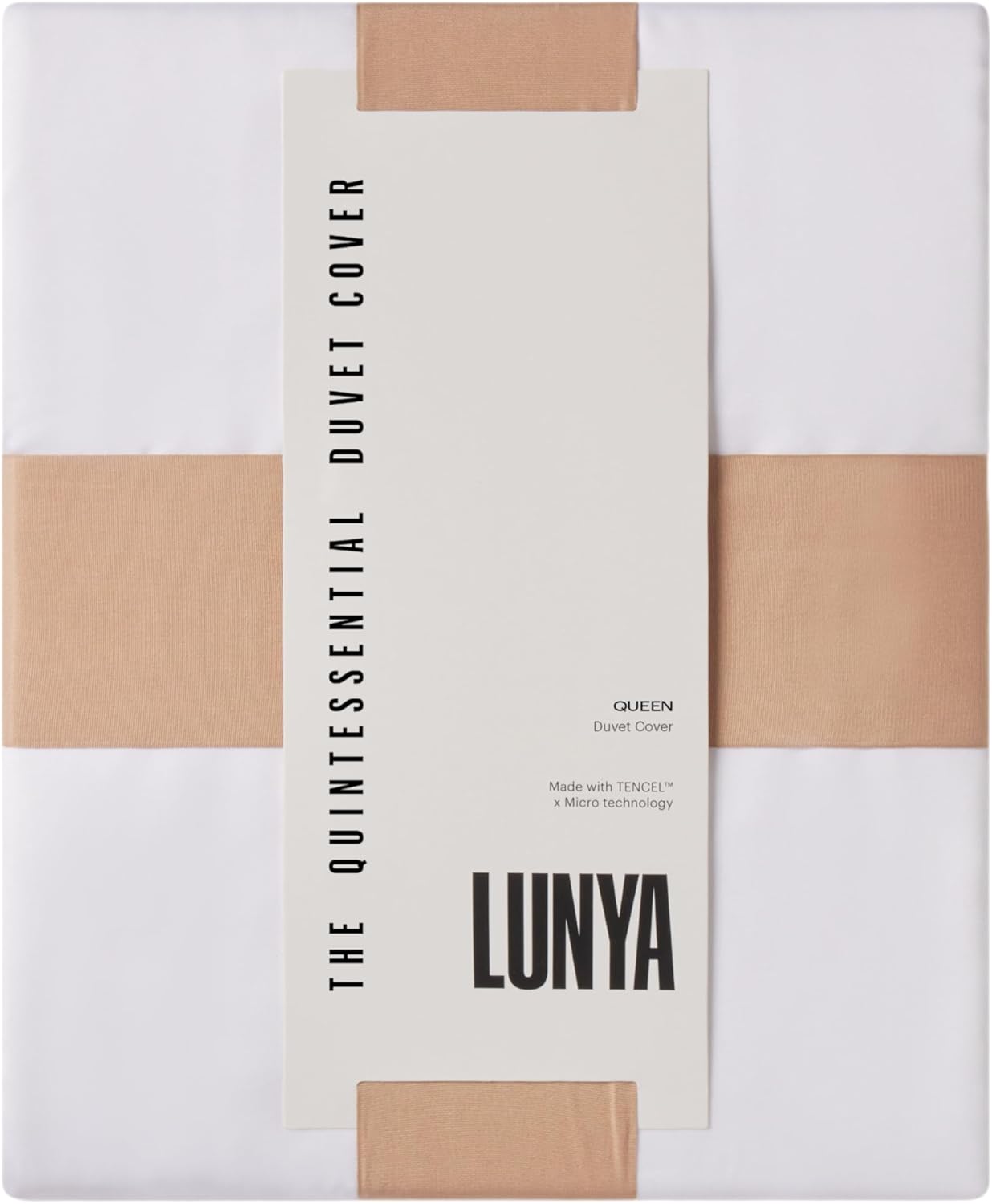 Lunya Tencel Lyocell Duvet Cover White - Cooling and Breathable with Interior Ties Button Closure - Made with 800 Thread Tencel Fibers for Long Lasting Softness & Durability - Duvet Cover Queen Size