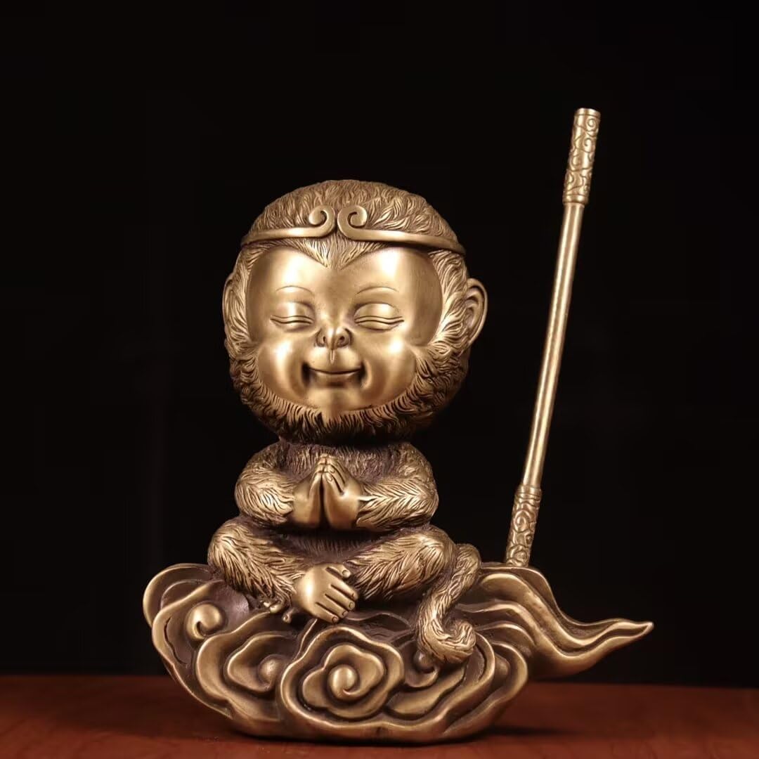 Dytartzx Pure Bronze Monkey King Sun Wukong Statue Home Wine Cabinet Decoration Housewarming Gift
