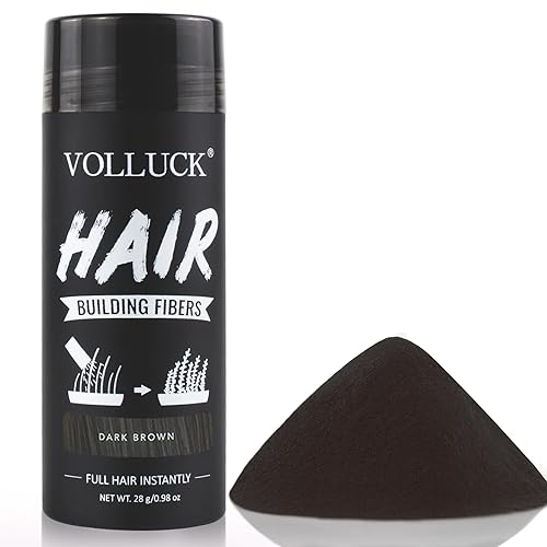 VOLLUCK Fibras capilares para cabello fino, cobertura instantánea, fibras de construcción de cabello para mujeres y hombres, polvo natural para