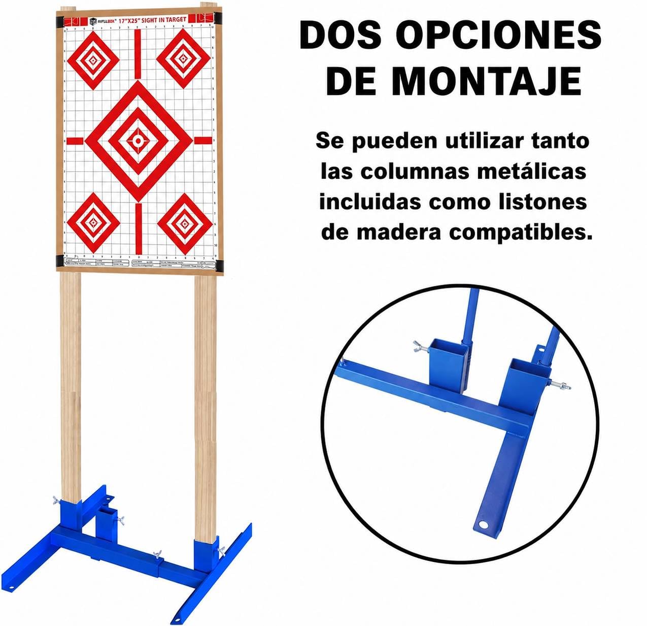 Soporte para objetivos de tiro –siluetas y dianas de puntuación - ajustable