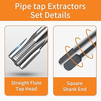 5 Pcs NPT Pipe Tap Set, Precision Carbon Steel NPT Tap For