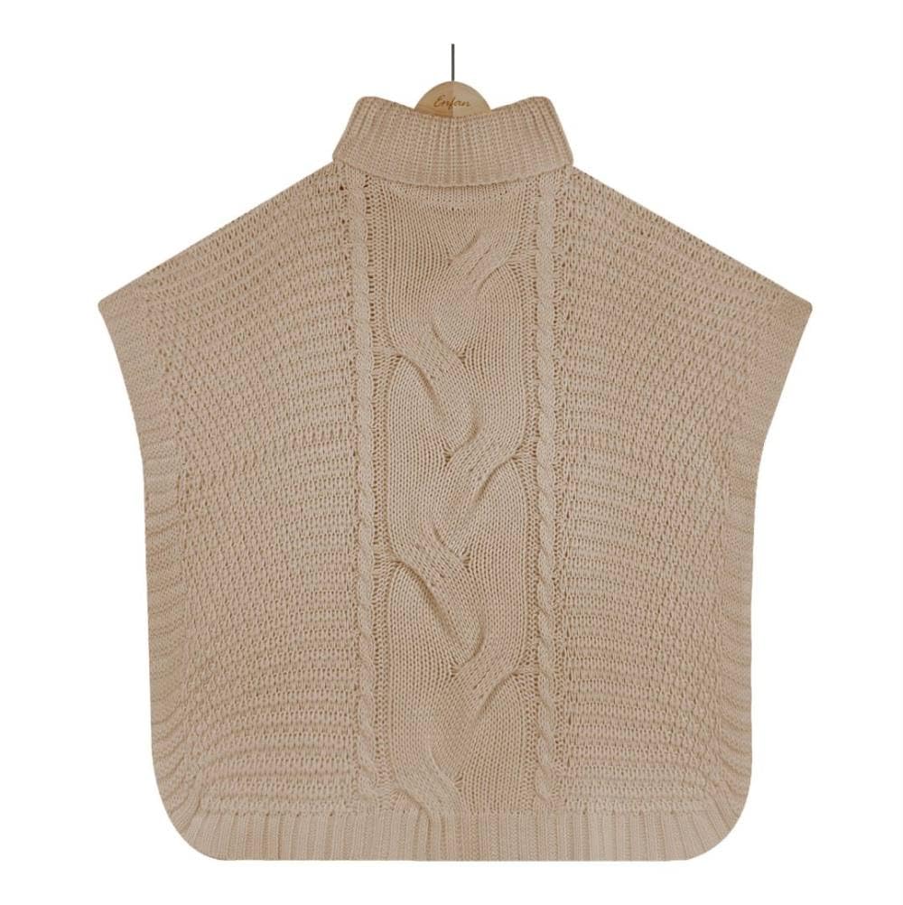 Dolcevita Invernale da Donna Poncho Lavorato A Maglia con Scialle Maglione Maglione Mantella Avvolgente, Maglione Oversize A Mezza Manica Lavorato A Trecce, Maglione Casual A Maglia Grossa con Spacc