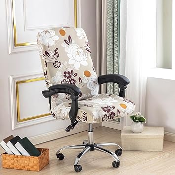 Stretch Office Chair Covers Durable Zipper Stretch Computer Desk Chair Cover Printed Computer Chair Slipcover Gaming Chair Covers Universal Desk Rotating Chair Slipcovers,15