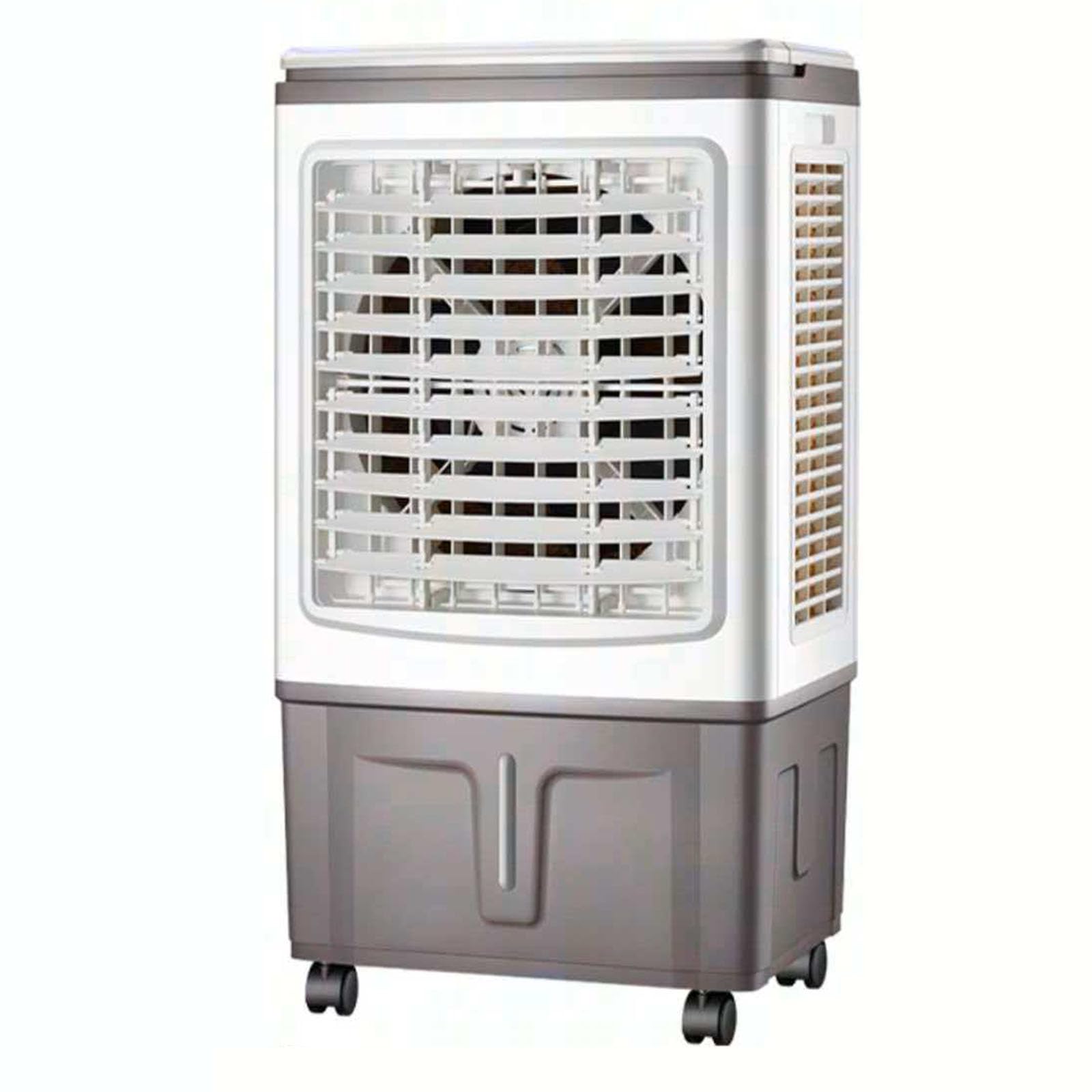 Evaporative Air Cooler Swamp Cooler Portable Air Conditioner with 100L Water Tank 2 Ice Containers 3 Fan Speeds 90°Oscillation Air Humidifier and Silent Operation Cooling Fan for Room Outdoor