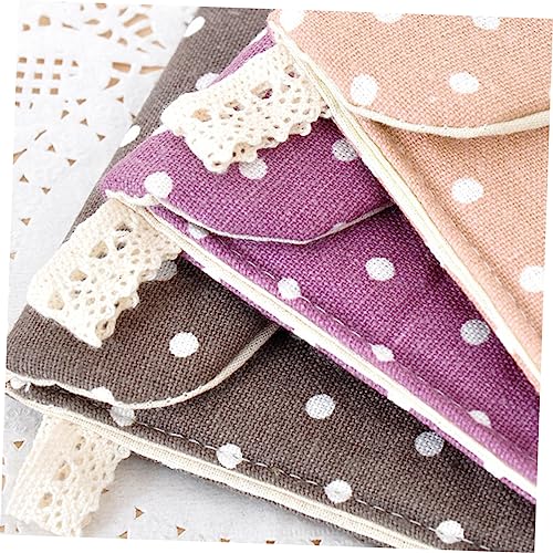 Bolsa organizadora portátil de lino para toallas femeninas 10 pcs miniatura 3