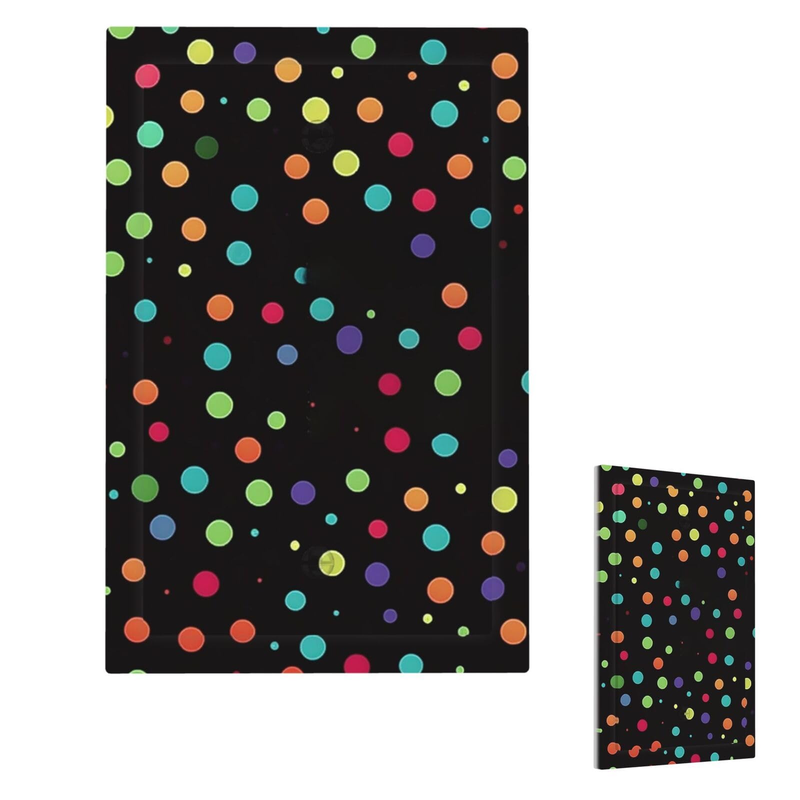 Black Polka Dot Background Wall Plate Cover Modern Decorative 1 Gang Light Switch Cover Unbreakable Receptacle Outlet Covers For Living Room Bedroom Home Decor Single Blank
