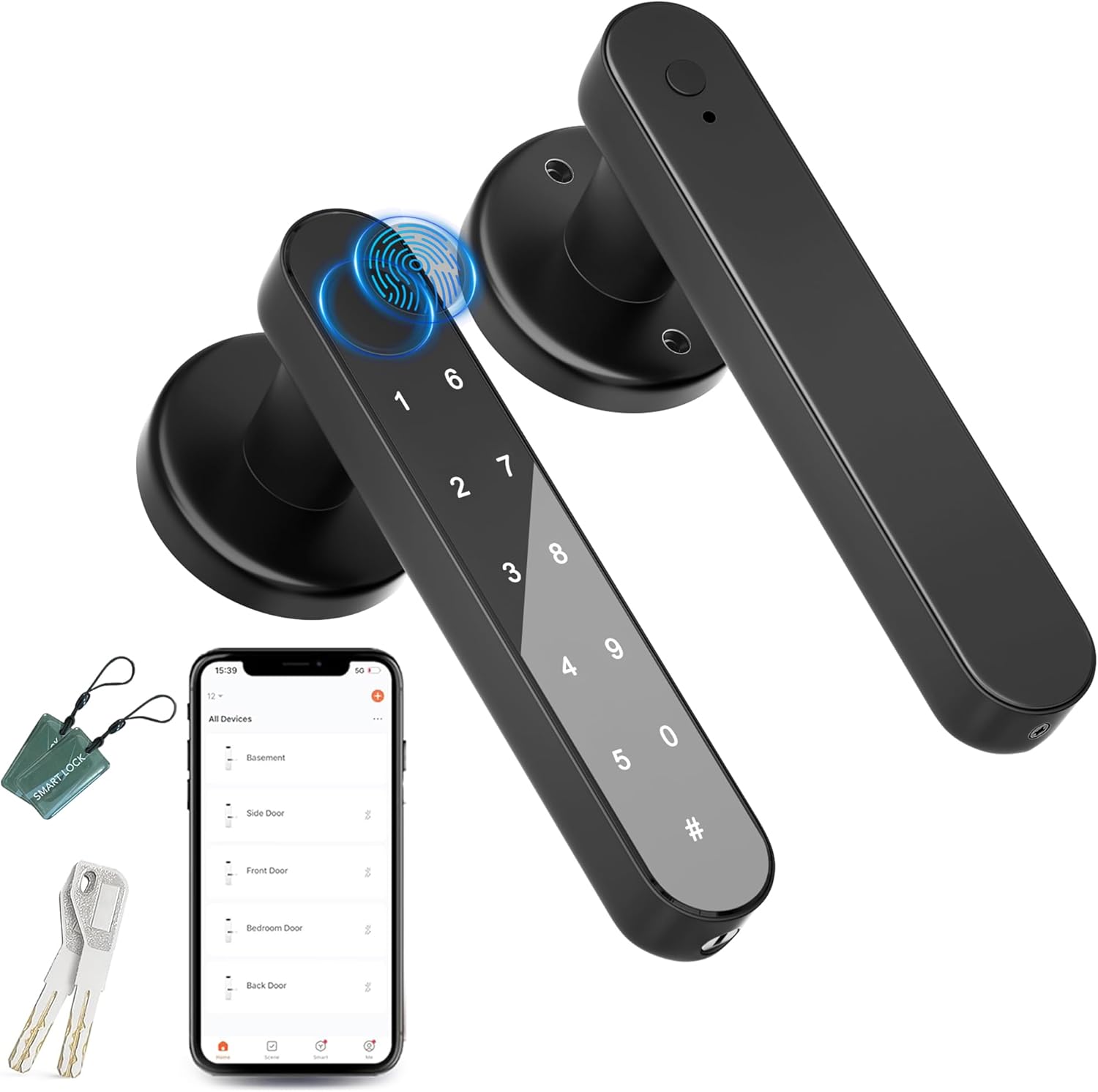 Fingerprint Door Lock,Door Knob,Smart Door Knob,Fingerprint Door Knob,Door Lock,Biometric Door Knob,Keyless Entry Door Lock with Handle,Door Locks for Bedrooms,Door Knobs Interior,Digital Door Knob