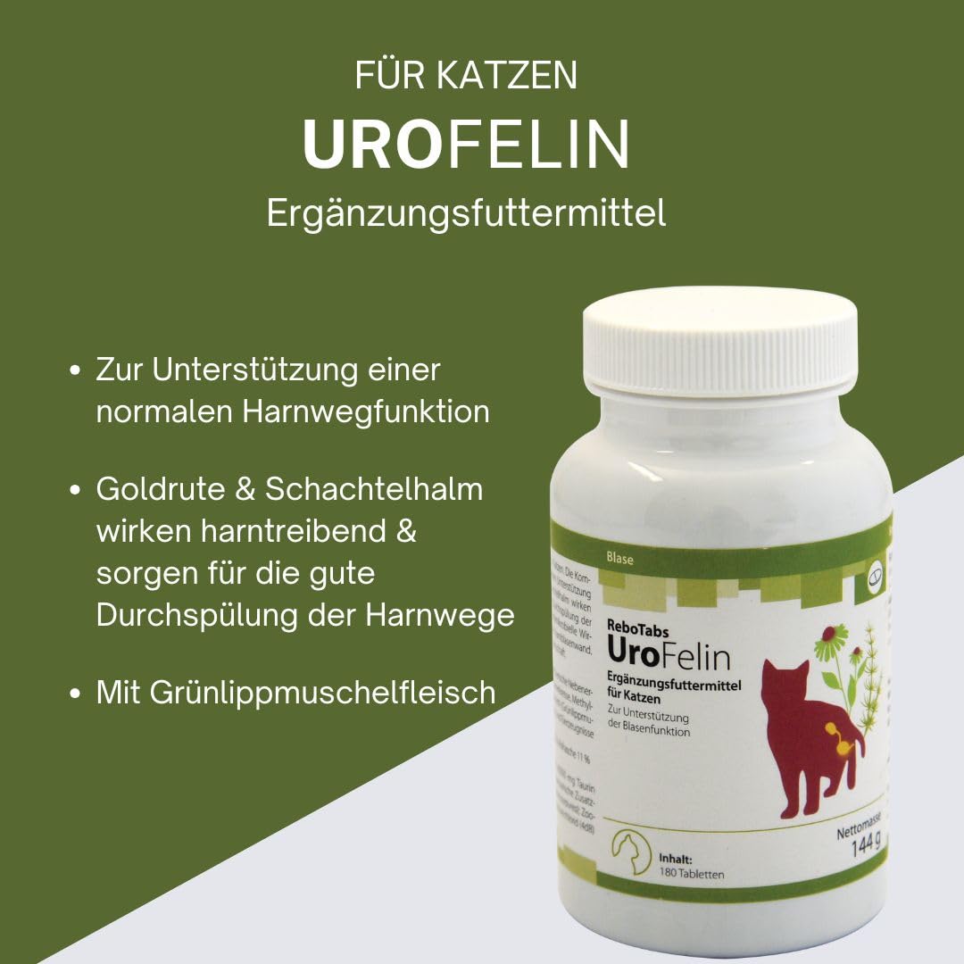 UroFelin Ergänzungsfuttermittel für Katzen 180 Stück: Unterstützung Einer normalen Harnwegfunktion, Enthält Goldrute & Kapuzinerkresse, kann zur Regulierung des pH-Werts beitragen
