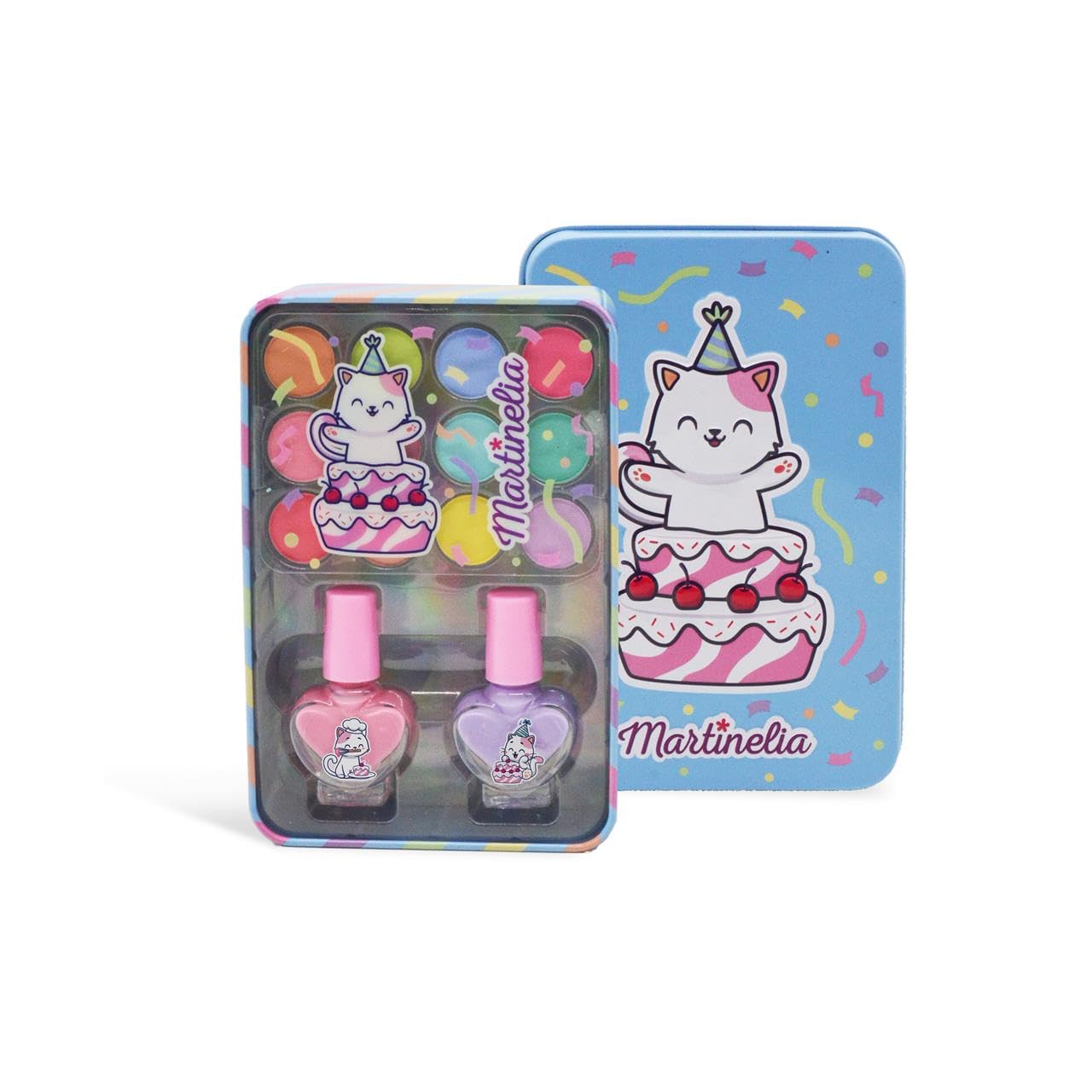 LIRAGRAM - Martinelia Beauty Tin 9x13.5x4.5cm Includes 12 Eye Shadows and 2 Nail Polishes (1)