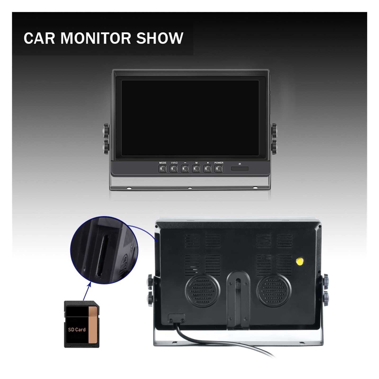 GPS pour Voiture, AHD 9 Moniteur de Voiture sans Fil Pouce 4CH Quad DVR Dash Moniteurs Affichage IPS Écran Video Recorder Camion WiFi Caméra véhicule Backup(Only Camera)