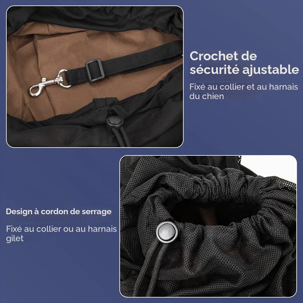 SlowTon Sling Dog, écharpe Papoose Main Libre pour Chien Chiot Sac de Transport de Chat avec Supports en Bas Bandoulière réglable et Ceinture de sécurité pour Les Petits Chiens pour Tous Les Jours