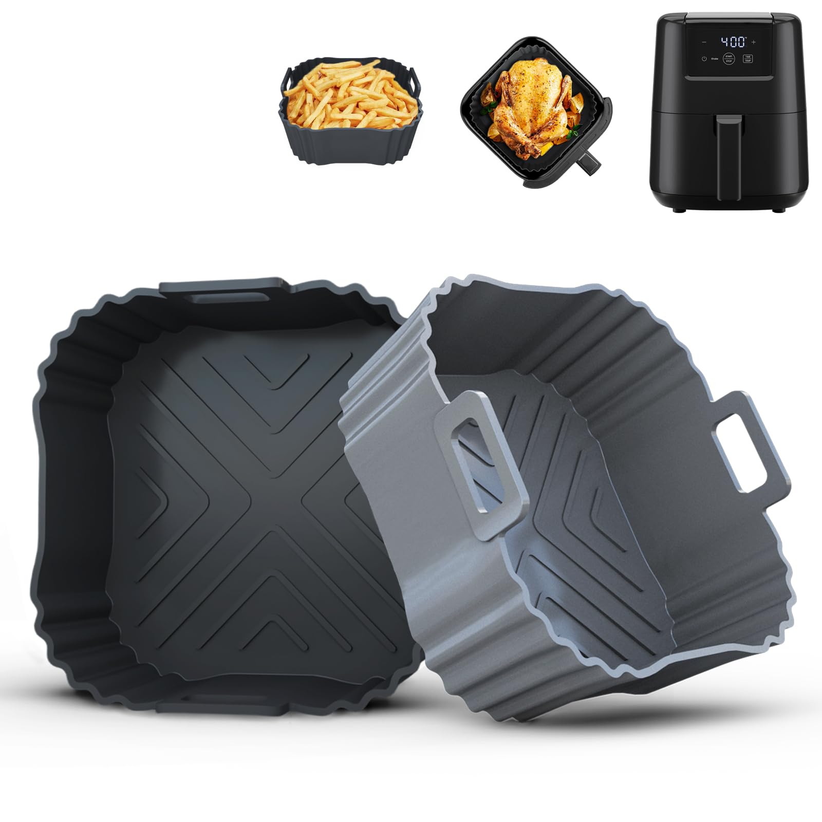 LYHOLKEER Silicone Air Fryer Liners for 1.5-2.6 qt Mini Air Fryer