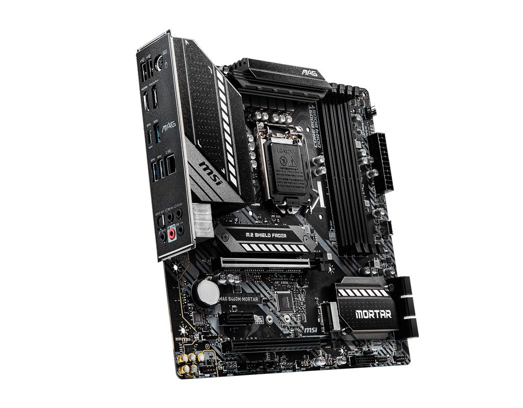 MSI MAG B460M MORTAR mATX scheda madre gaming (10th Gen Intel Core, LGA 1200 Socket, SLI/CF, Dual M.2 Slots, 2.5G LAN, DP/HDMI)
