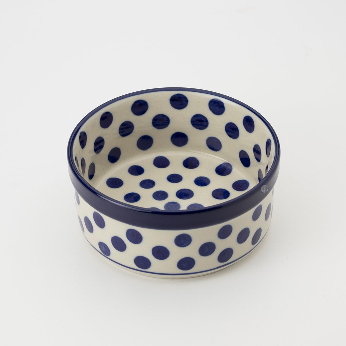Polish Pottery 10cm Ramekin Soufflé Dish - Small Blue Dot