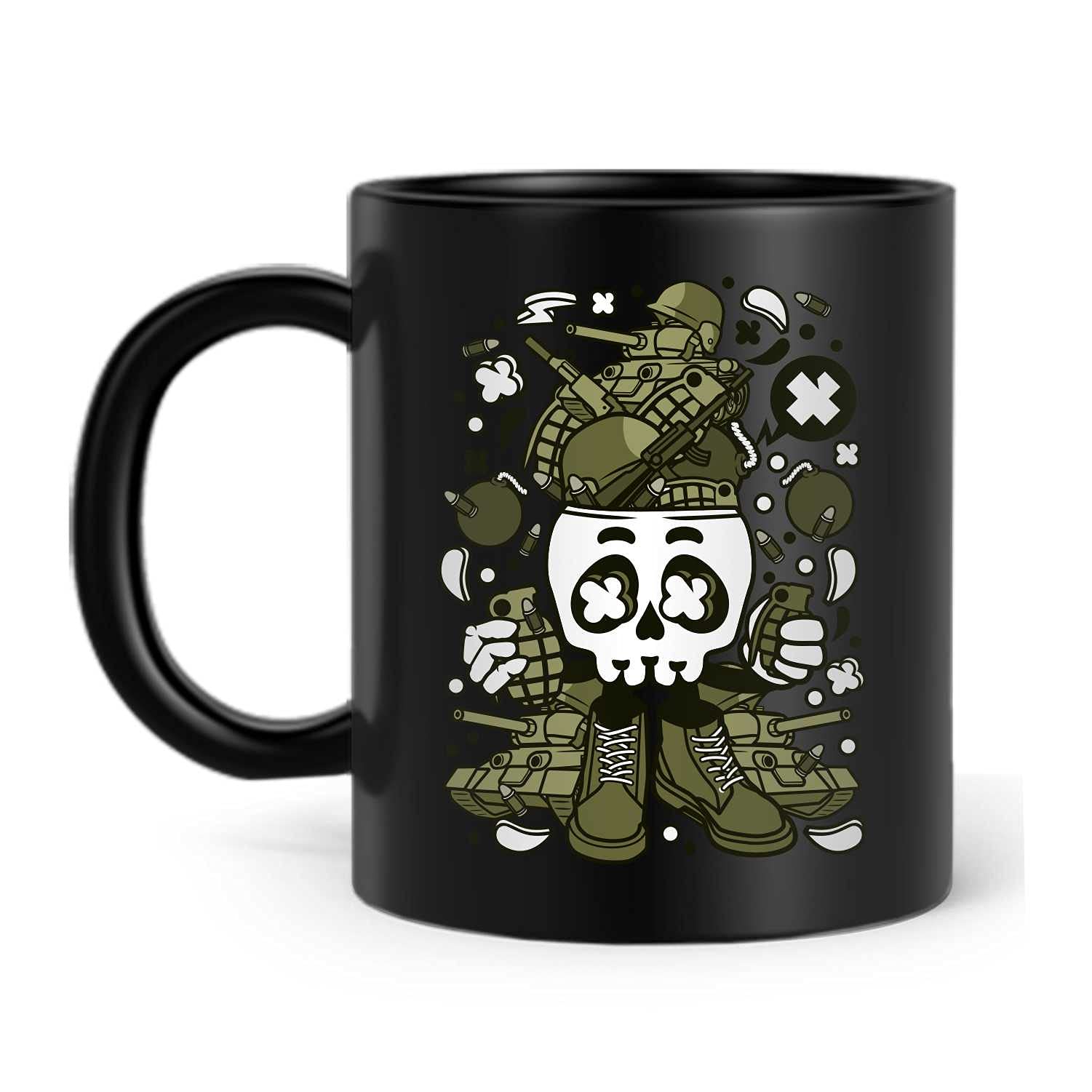 FMstylesArmy Skull Black Mug - BM-MGT-003
