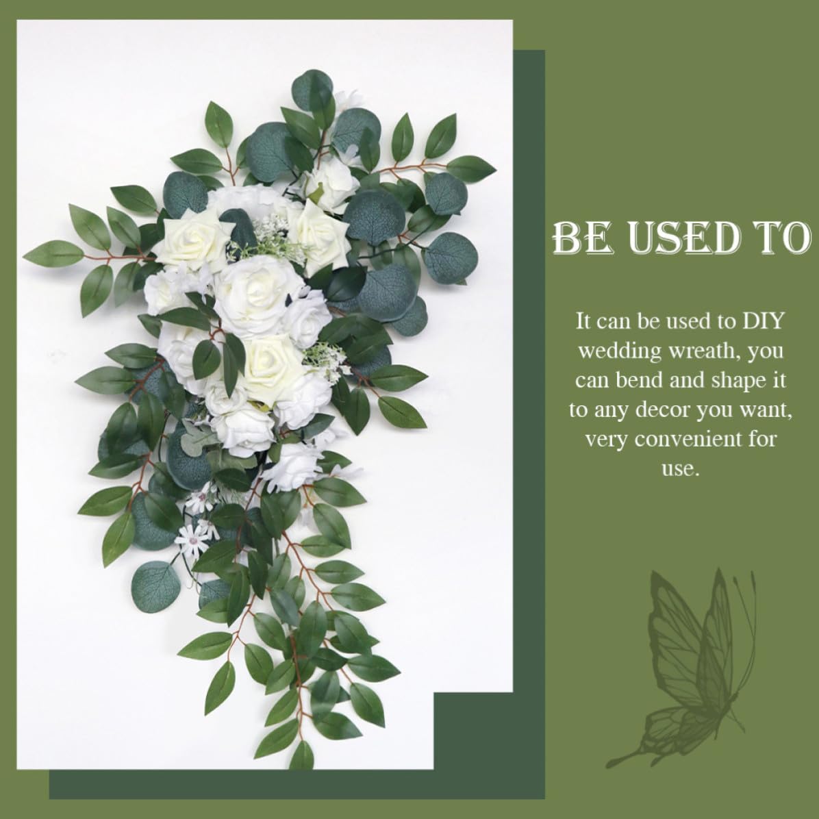 UKCOCO 2 Stück Kunst Rosenköpfe aus Kunststoff als Blumenschmuck für Hochzeitsfeier Deko mit Realistischer Simulation zur Selbstgemacht Dekoration Am Treppengeländer und Kaminsims