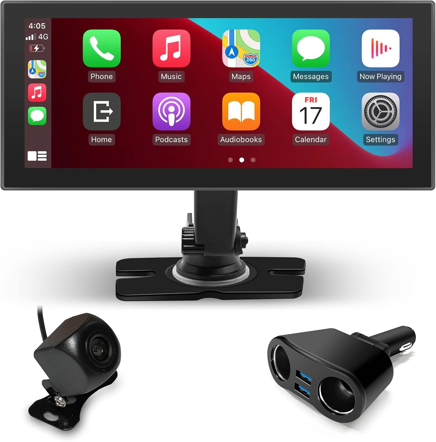 Apple Carplay inalámbrico y Android Auto, Pantalla táctil portátil de 8,8