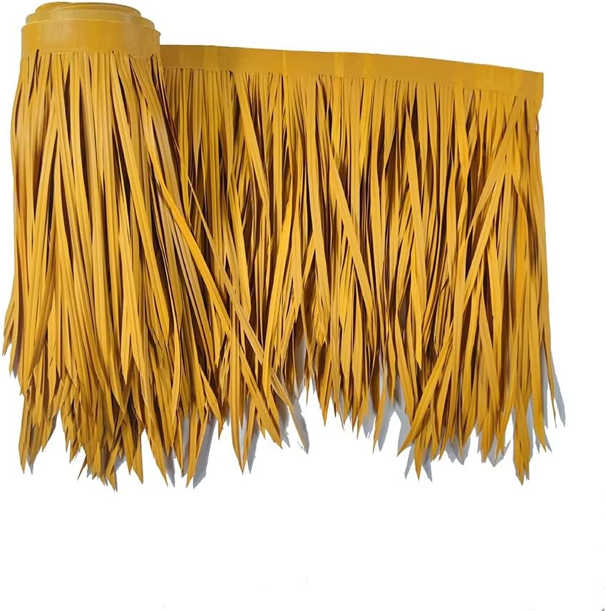 Simulation Thatch Rolls Mexican Style Thatch Runner Roll Straw Roof Thatch Artificial Decorative Palm Straw Thatch Tile Tiki Hut Grass Roof Duck Blind Grass(Yellow a,0.5x8m/1.64X26.2ft)