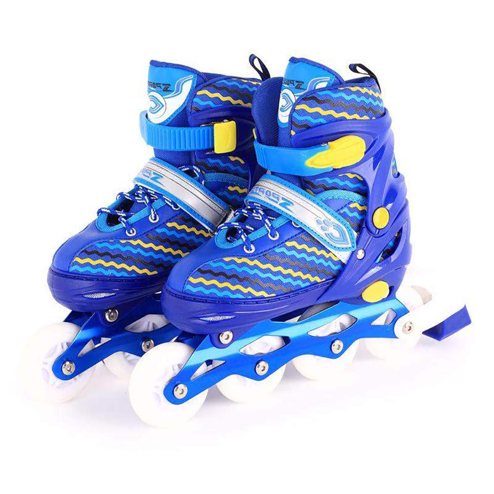 CHHBOXCHH Adjustable Skates With Wheels For Boys And Girls，The Magic Toy Shop Childrens Kids Boys Girls 4 Wheel，Suitable For Children From 3 To 12 Years Old Dual Use,Blue-S