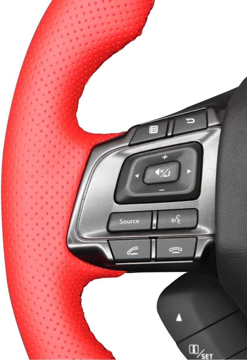 Auto Custom Fit OEM Carbon Fiber Leather Steering Wheel Cover for Subaru WRX STI 2015 2016 2017 2018 2019 2020 2021 / Subaru Levorg 2015-2019 Interior Accessories