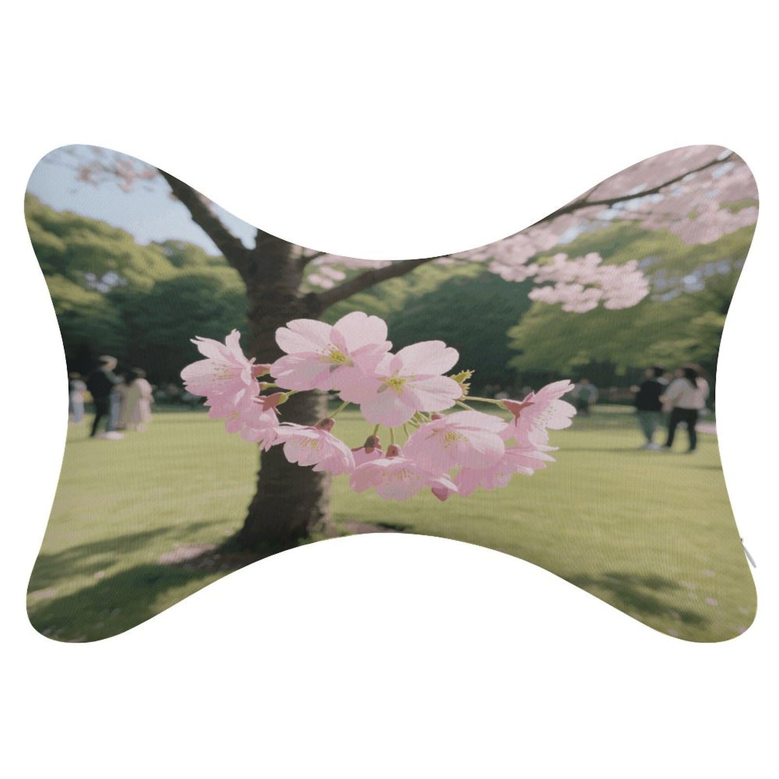 VstaDank Cherry Blossom Car Pillow Soft Car Neck Pillow Breathable Dog Bone Shaped Travel Neck Pillows Washable Removable All-Season Universal Cars Head Rest Pillows