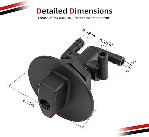 Miniatura 7 de Válvula de depósito de combustible Petcock 3 vías y tuerca de perilla para Polaris Sportsman 335 400 500 600 700 Twin Magnum Trail Boss 325 330 500