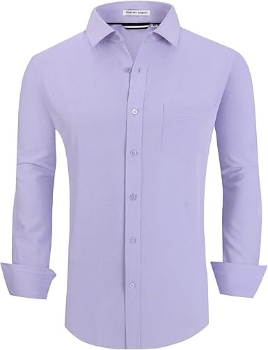 Alex Vando Mens Dress Shirts Regular Fit Long Sleeve Stretch Business Dress Shirts for Men