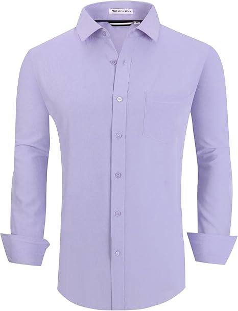 Alex Vando Mens Dress Shirts Regular Fit Long Sleeve Stretch Business Dress Shirts for Men