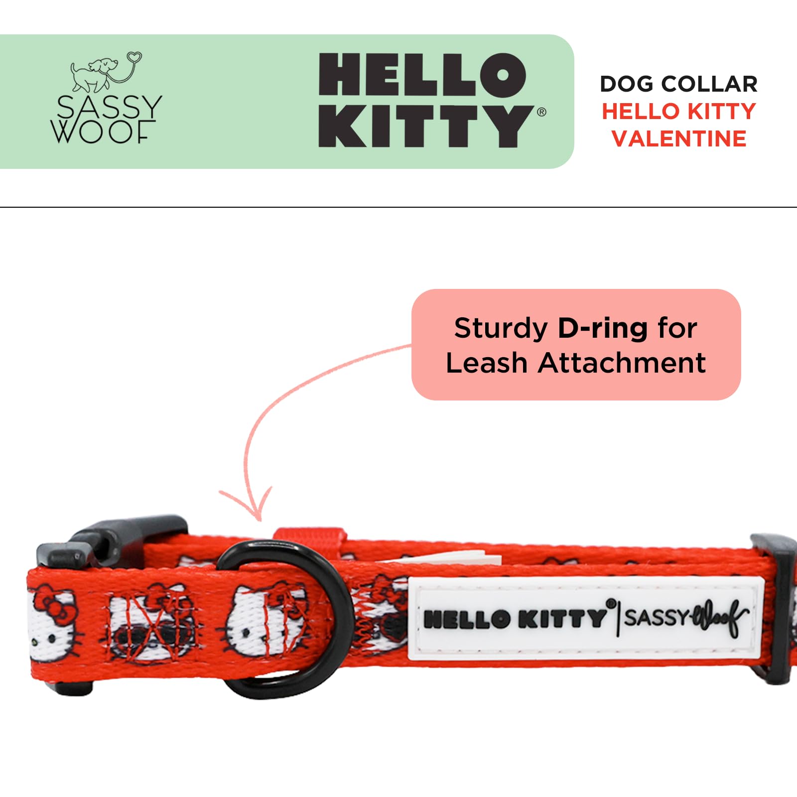Amazon | Sassy Woof ドッグカラー Hello Kitty レッドクラシック L 型