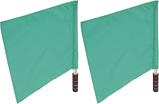 Competition Linesman Flag, 2Pcs High Recognition Linesman Hand Flag for Football Matches for Sports Coach (Green)