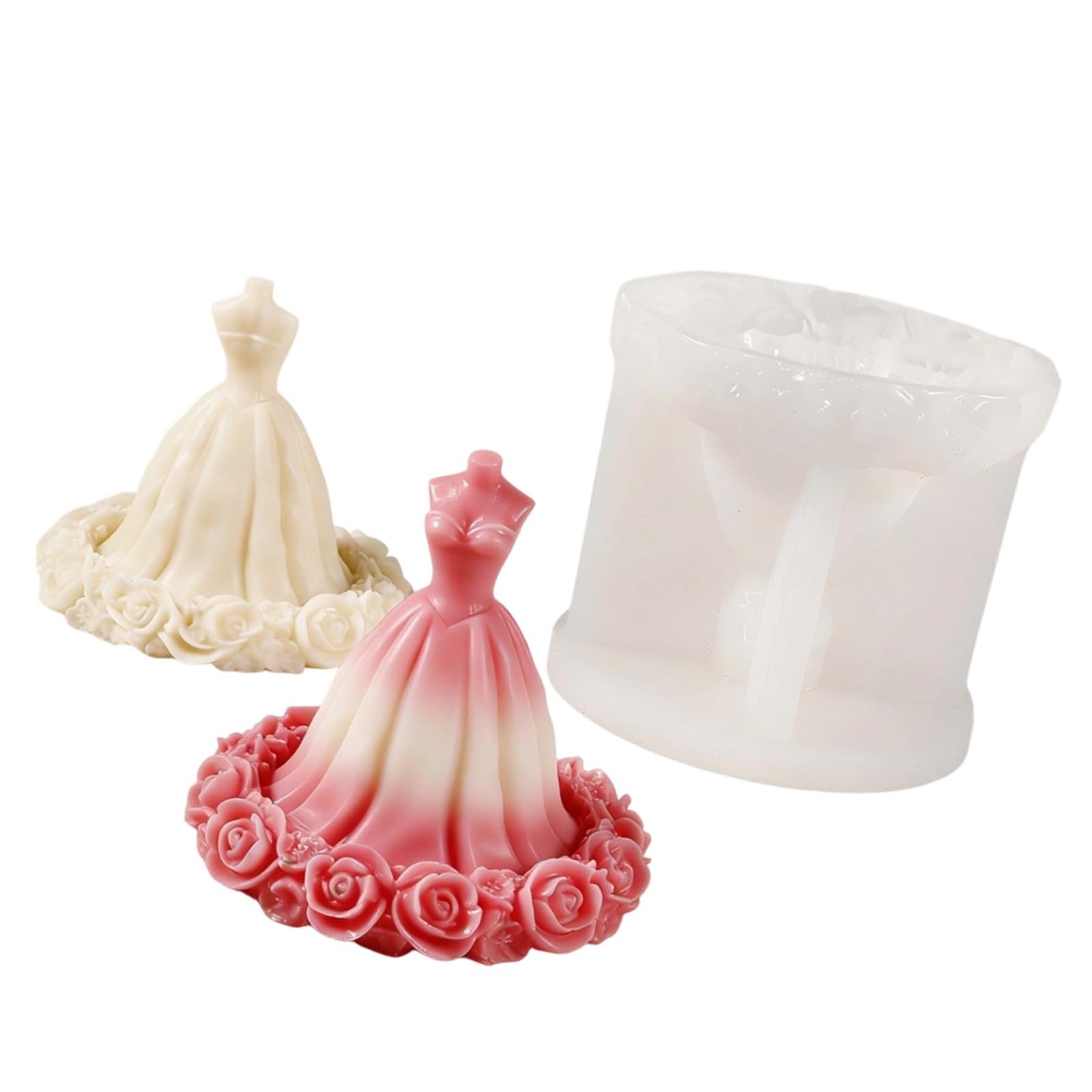 MIDOKSTUA Princess Dress Silicone Candle for Resin Casting Making Candle Soap Candy Chocolate Baking Wedding Decorations
