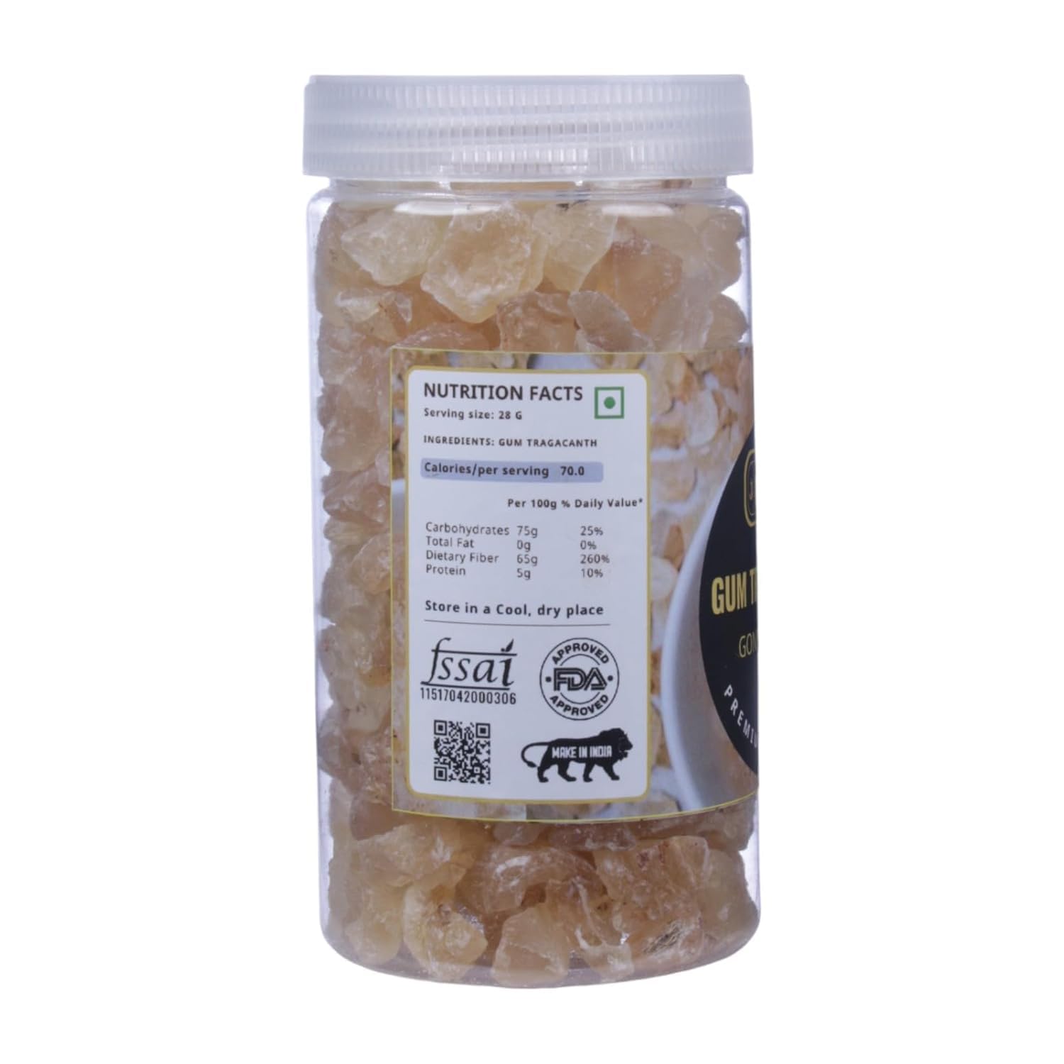 J J Crunch N Munch Gond Katira (250g) | Edible Tragacanth Gum for Laddu, Sweets, Sharbat & Summer Drinks | Natural Herbal Superfood | Cooling Agent for Summer | 100% Pure & Natural 1