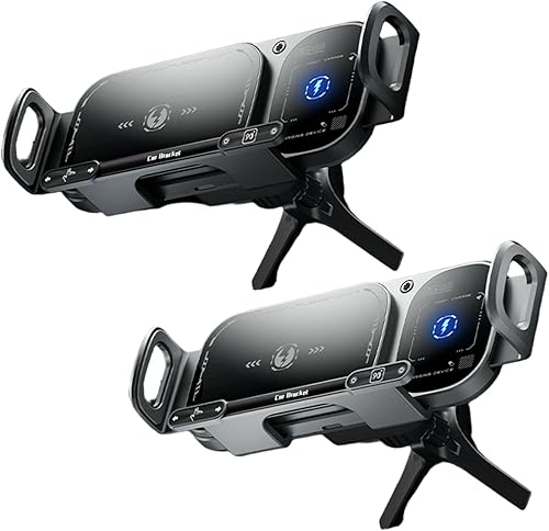 Miniatura 9 de Soporte giratorio de carga inalámbrica para automóvil con sujeción automática de 15 W de carga rápida para teléfono, control táctil, cargadores