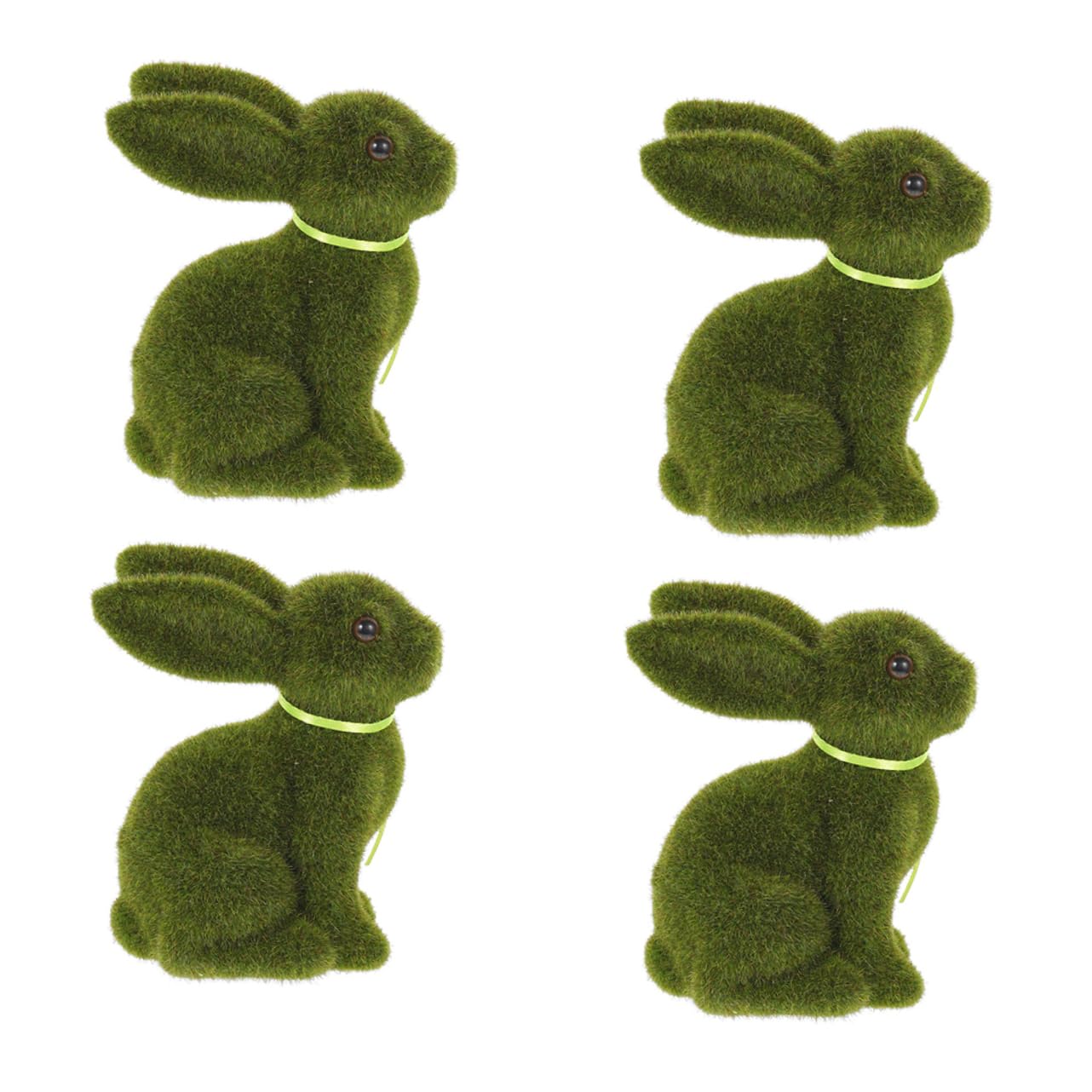 Lapin Floqué de Pâques Ornement Vert Maison Jardin Artificiel