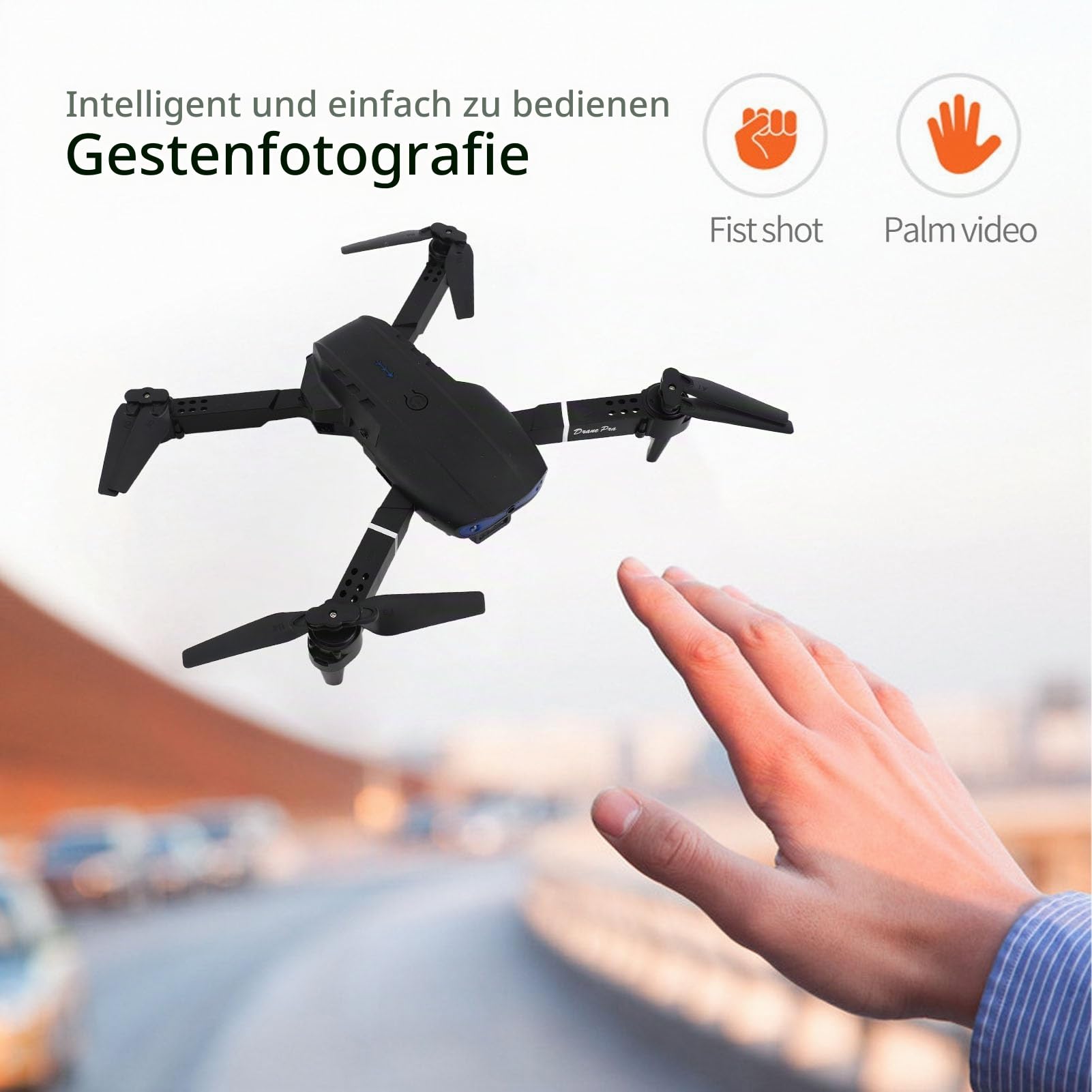 HD 4K Dual-Kamera, 3-seitige Hindernisvermeidung, WLAN-Quadcopter-Drohne mit 50-fachem Zoom für Luftaufnahmen und Fernbedienung für Mehrere Unterhaltsame Flüge