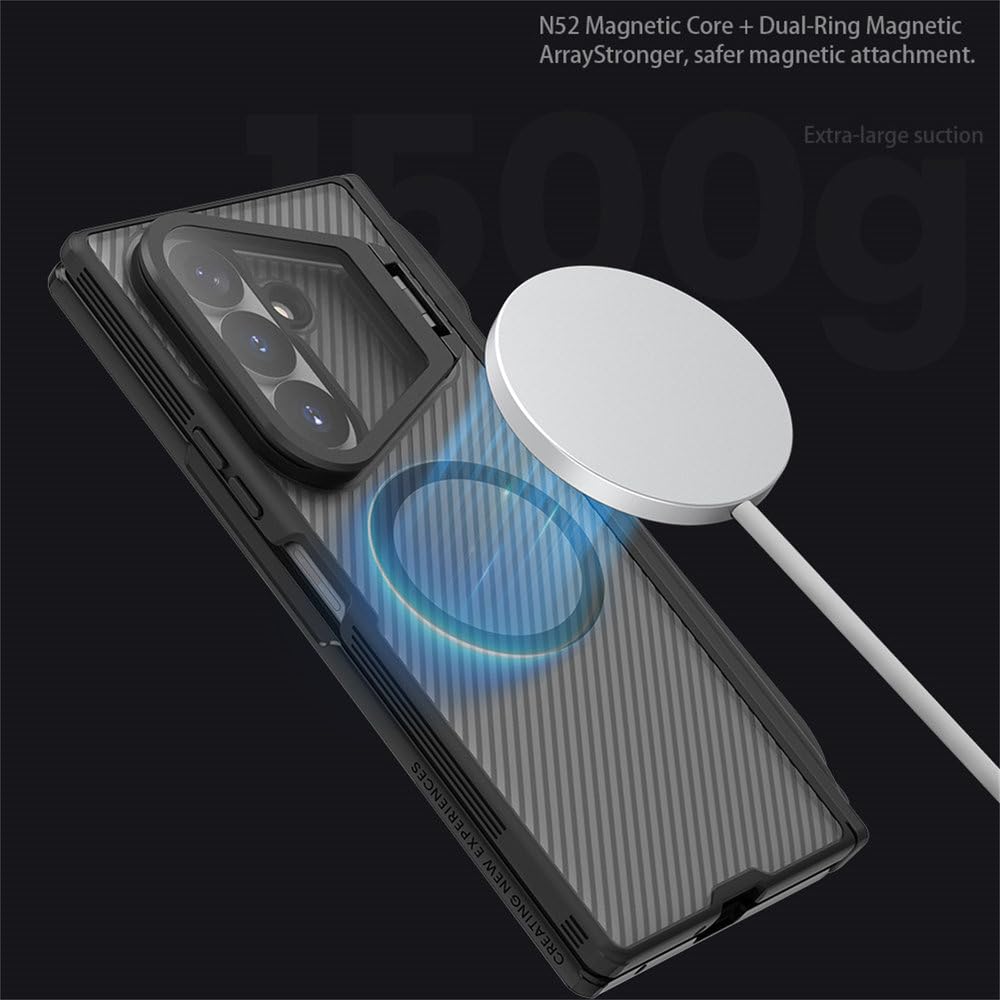 Custodia protettiva magnetica antiurto in PC per Samsung Galaxy Z Fold 8 Ultra, con supporto per obiettivo in lega di alluminio, colore nero, per Samsung Galaxy Z Fold 8 Ultra
