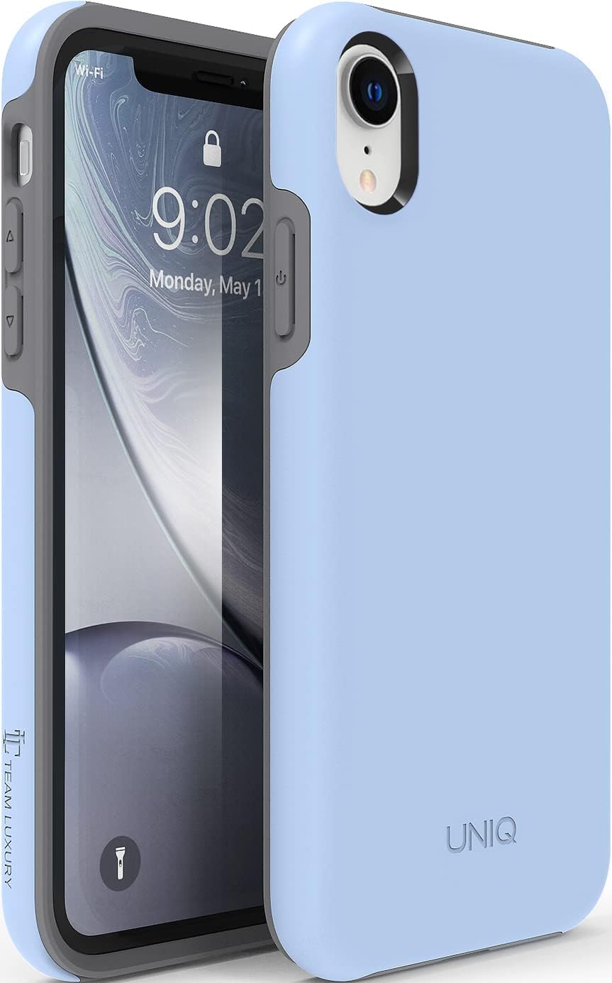 TEAM LUXURY Designed for iPhone XR Case, [Ultra Impact Resist] Blue Shockproof Rugged [Anti-Scratch] Protective Case for iPhone XR Phone Case Cover 6.1", (Serenity Blue/Gray)
