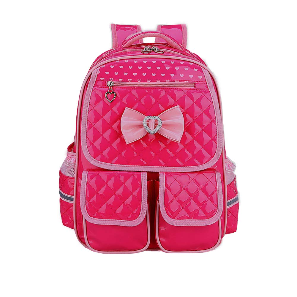 Kaxich Kinder Mädchen Rucksack Schulrucksack PU-Leder Prinzessin Stil Schultaschen Kinderrucksack für Teenage Maedchen 9-11 Jährige