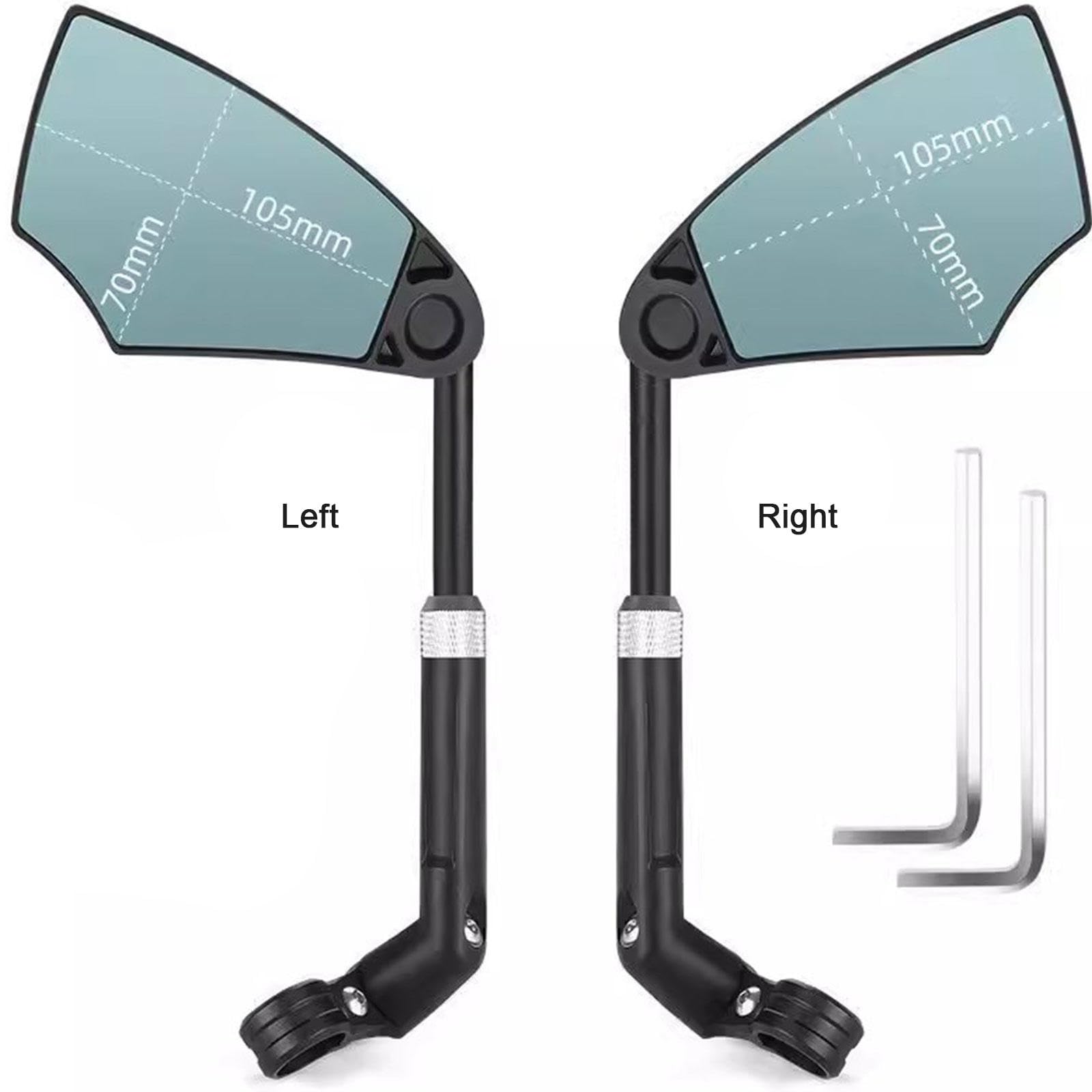 Espejo de Bicicleta Espejo Retrovisor Del Manillar Espejo de Bicicleta con Lente de Vidrio Antideslumbrante HD, Retráctil y Ajustable a 360 ° Para Bicicleta de Carretera de Montaña,1Pair