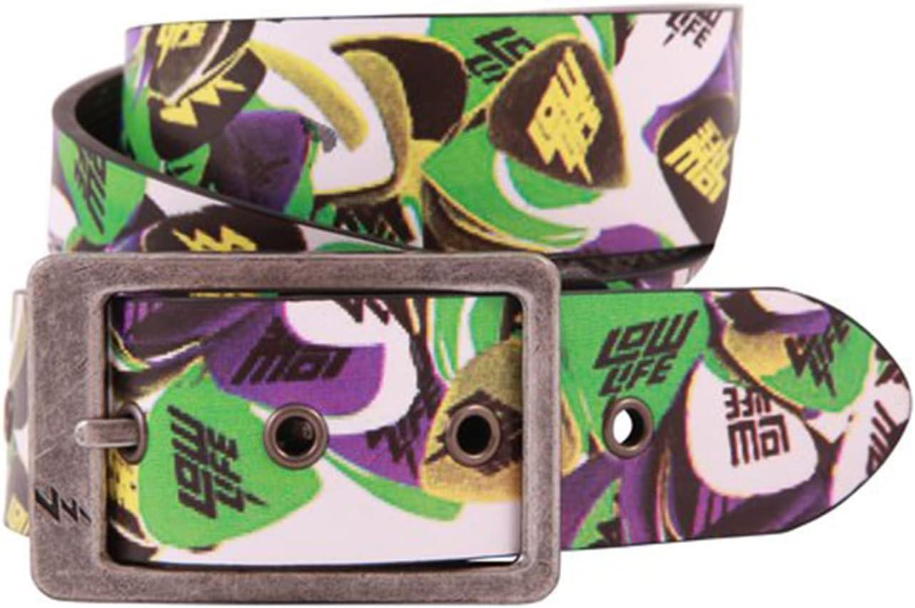 LowlifeThrash Reversible Leather Belt in White