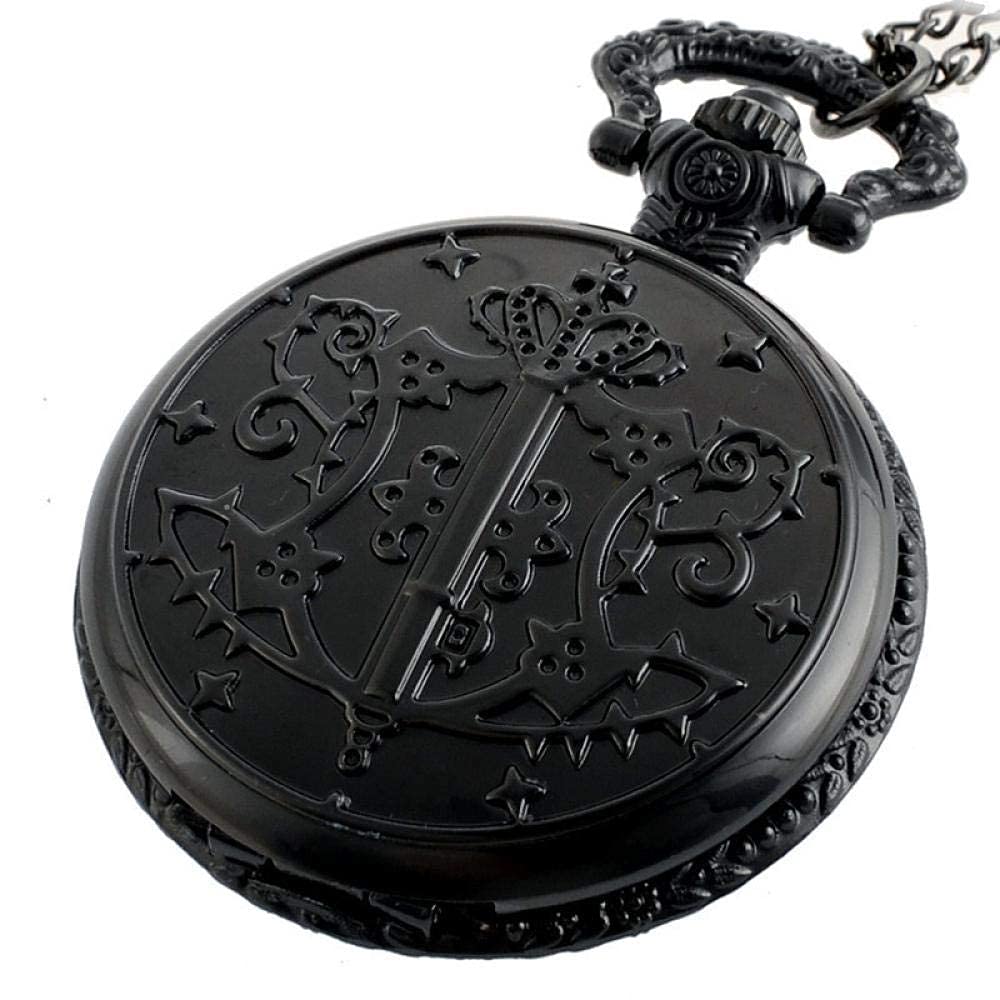 LZQBD ZENGQIANGJING Roman Numbers White Base Full Hunter Quartz Engraved Fob Retro Pendant Pocket Watch Chain Gift