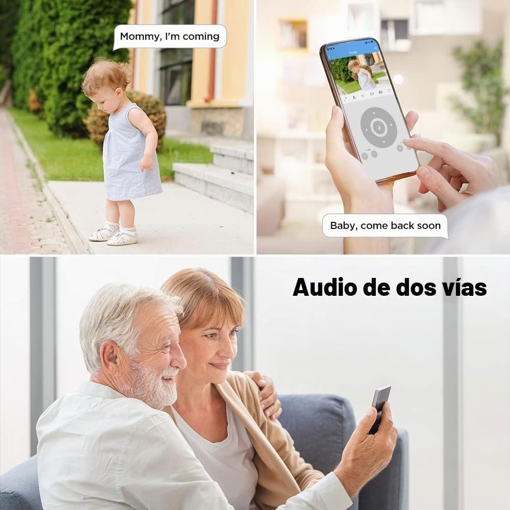 SRIHOME 1080P WiFi Monitoreo PTZ cámara IP detección humanoide y Seguimiento de Movimiento visión Nocturna IP66 Impermeable (2 Paquete de Unidades)
