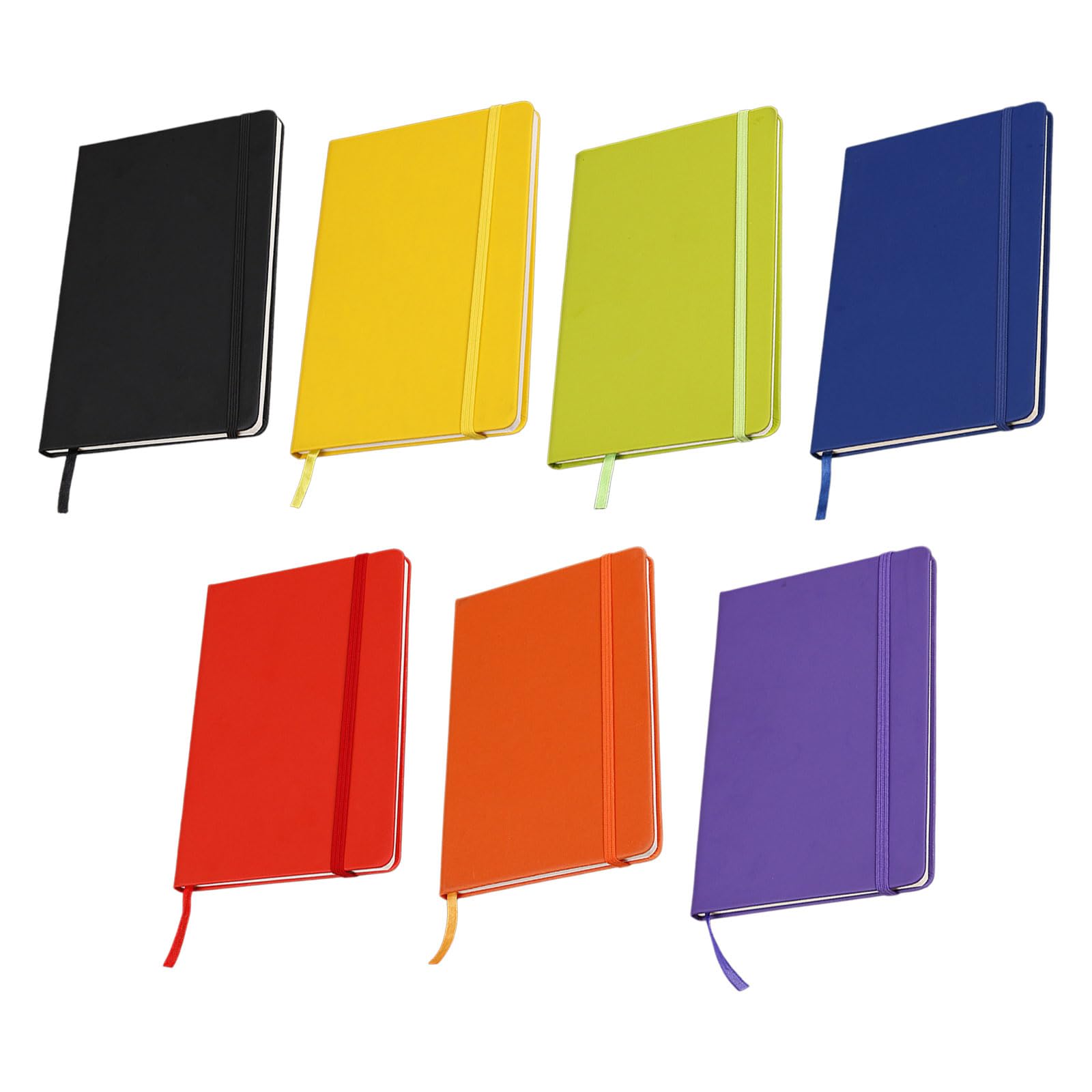 Yardwe Set 7 Quaderni A6 con Copertina in Pu e Chiusura Elastico, Taccuini Portatili a Righe per Organizzazione Efficiente e Uso in Viaggio o Riunioni