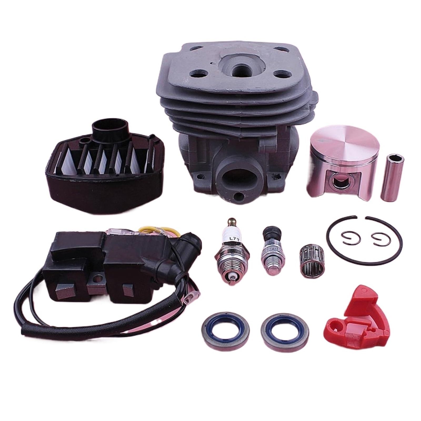 47mm zestaw cewek zapłonowych tłoka cylindra, dla Husqvarna 359 357 357XP piła łańcuchowa 537157302 537162204 W uszczelka olejowa wał przełącznika Tłok trymera