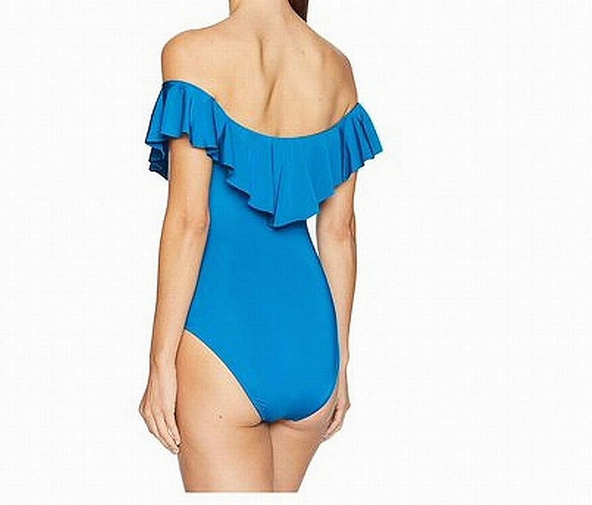 Trina Turk Women's Standard Off Shoulder Ruffle One Piece