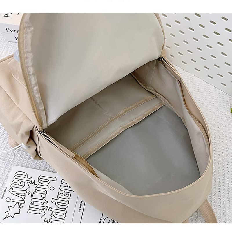 jupkem Y2K Goth Backpack with Cute Accessories Star Nylon Aesthetic Coquette Bookbag Vintage Fashion Casual Bags. (Black1, one size)4